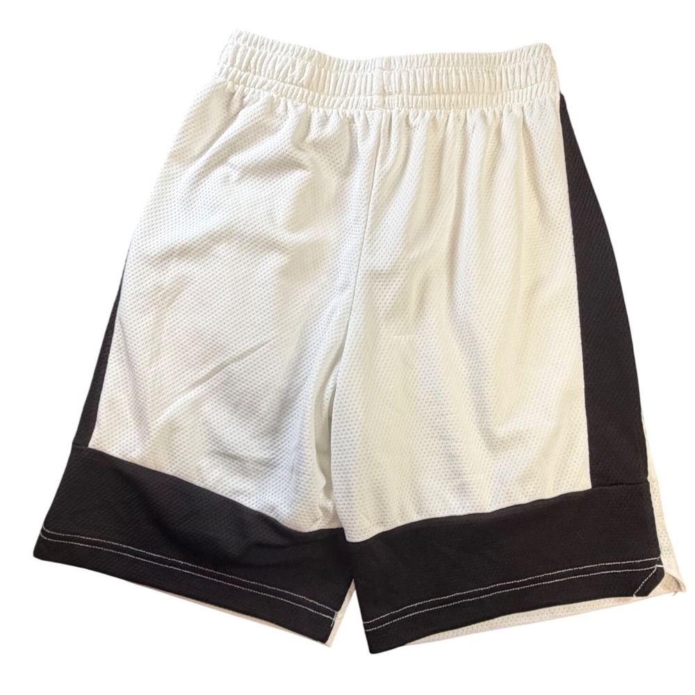 Tek Gear Boys Basketball Shorts Size M 10/12 White Black Mesh Athletic Gym K2 - Picture 3 of 6